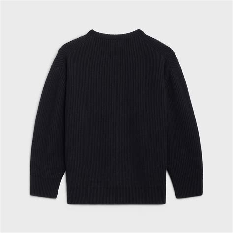 celine oversized sweater in wool black|KNITWEAR MEN .